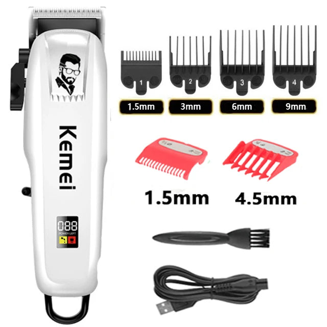 Kemei Professional Hair Clipper Rechargeable Hair Trimmer For Men Shaver Hair Cutting Machine Barber Accessories Cut Machin