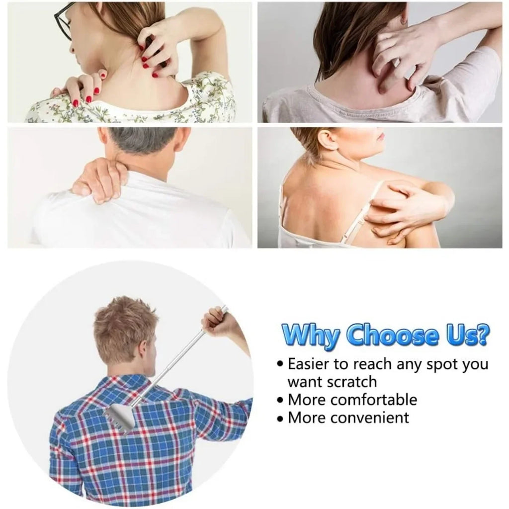 2pcs Extendable Back Scratcher for Men Portable Telescopic Metal Back Scratchers Back Hand Massager for Birthday Christmas Gifts