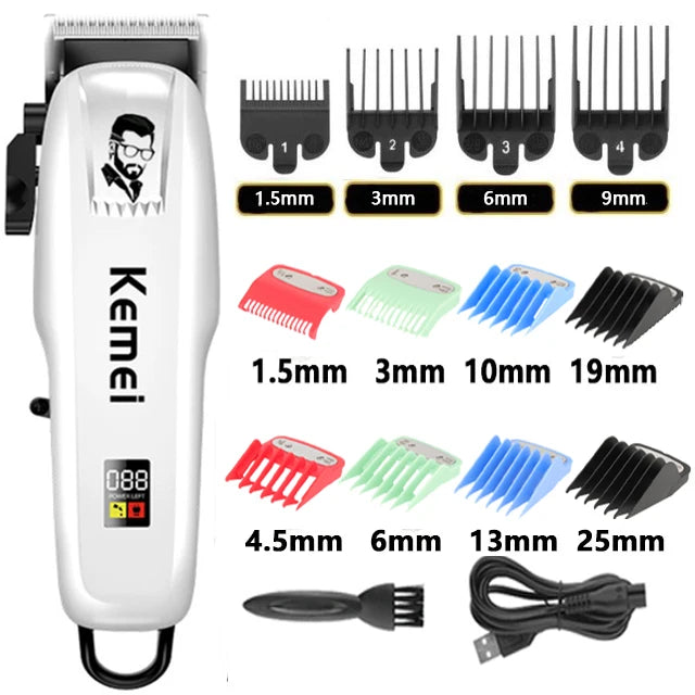 Kemei Professional Hair Clipper Rechargeable Hair Trimmer For Men Shaver Hair Cutting Machine Barber Accessories Cut Machin