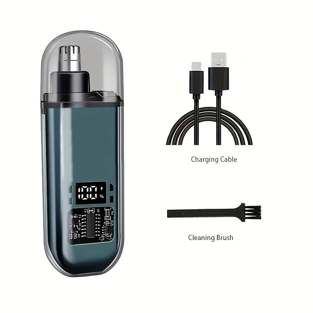 Suitable for men, USB charging nose and ear hair trimmer portable electric nose hair clipper, mini compact design, quick chargin
