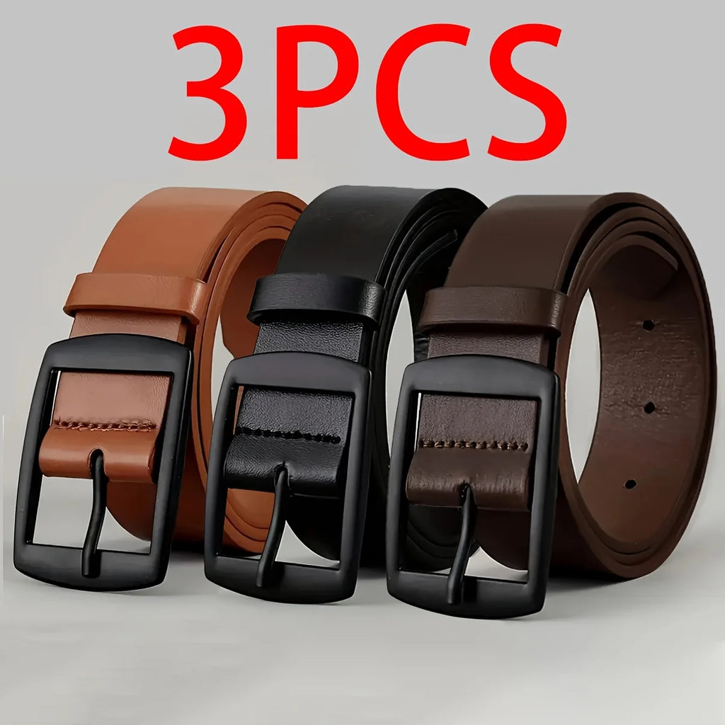 New Luxury Belt for Men PU Leather Belt Metal Pin Buckle High Quality Famous Brand Designer Waist Strap Belt for Jeans Plus Size