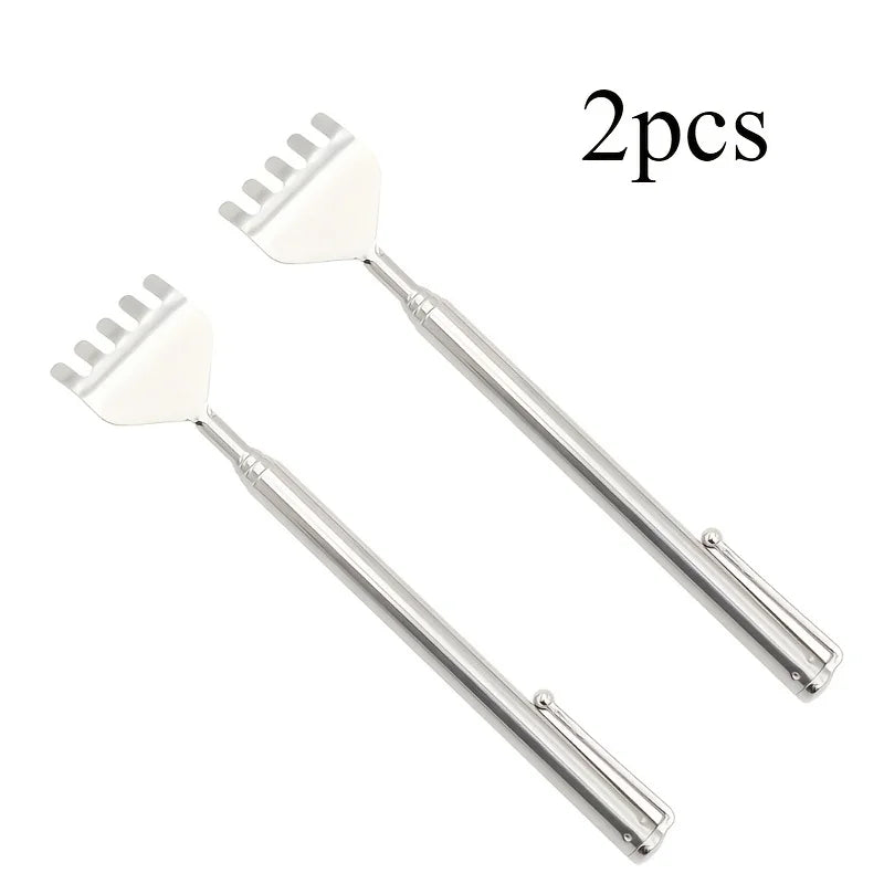 2pcs Extendable Back Scratcher for Men Portable Telescopic Metal Back Scratchers Back Hand Massager for Birthday Christmas Gifts