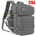 25L GYM Tactical Backpacks for Men Survival Laser Cut Molle Daypack Small Bug Out Bag Hunting Rucksack with Dual Cup Holders
